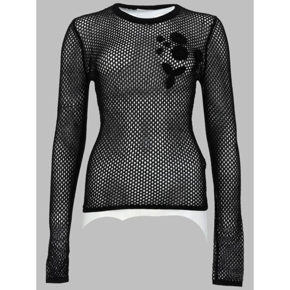 Ganni Women Top In Mesh Di Cotone Mercerizzato
